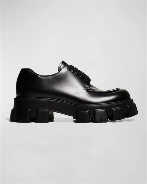 prada monolith mens derby|Prada Monolith Leather Derby Shoes .